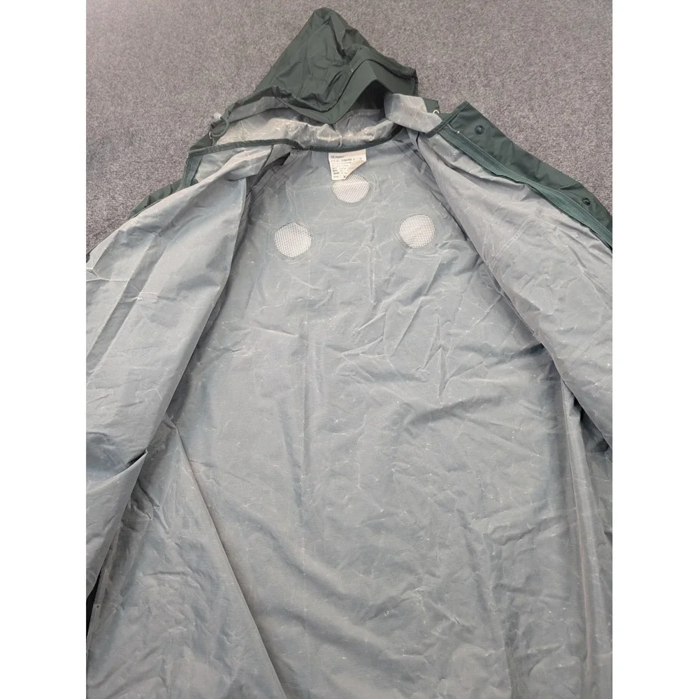 Seaway‎ Rain Coat Mens XL Green PVC Coated Nylon Hooded Long Rain Parka